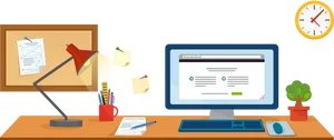 Creative Workspace Setup PNG
