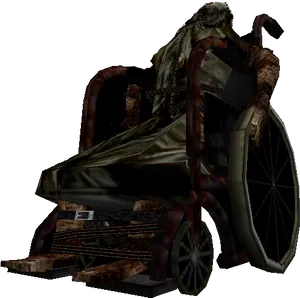 Creepy Abandoned Wheelchair PNG Image