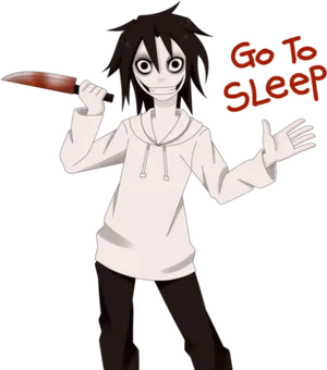 Creepy_ Animated_ Character_ With_ Knife PNG Image