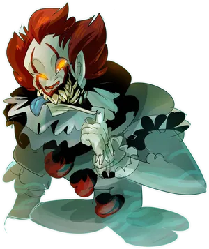 Creepy Pennywise Artwork PNG Image