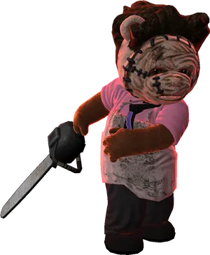 Creepy_ Teddy_ With_ Chainsaw.png PNG Image