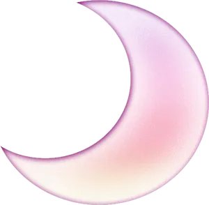 Crescent Moon Illustration Pink Hues PNG Image