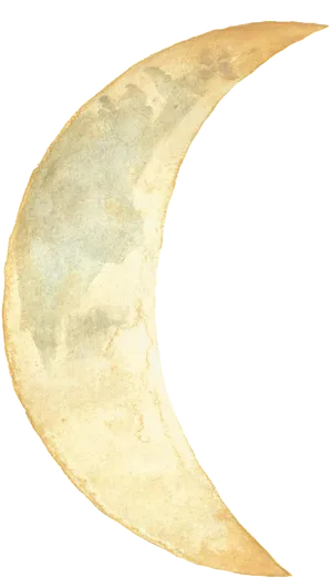 Crescent Moon Watercolor PNG Image