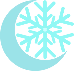 Crescent Moonand Snowflake Icon PNG Image