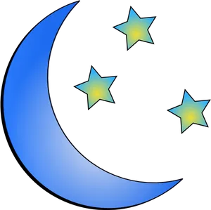 Crescent Moonand Stars Illustration PNG Image