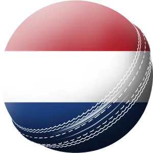 Cricket Ball Netherlands Flag Design PNG Image