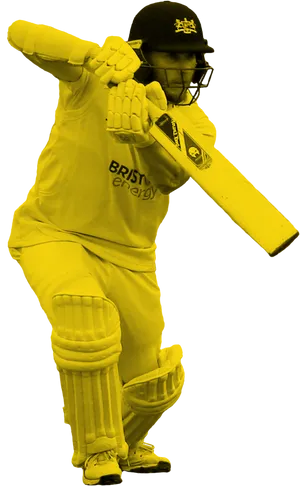 Cricket Batsman Action Shot PNG Image