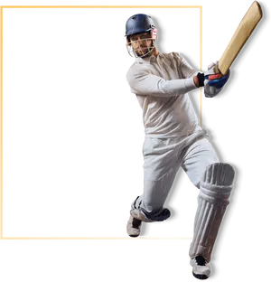 Cricket Batsman Action Shot PNG Image