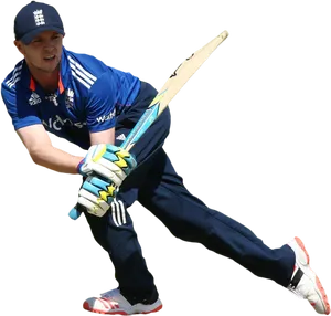 Cricket Batsman Action Shot PNG Image