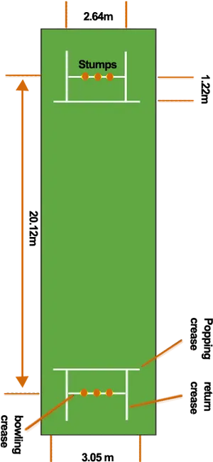 Cricket Pitch Dimensions Diagram PNG Image