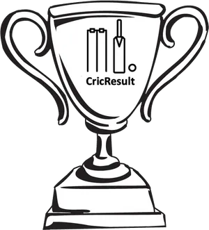 Cricket Trophy Vector Illustration PNG Image