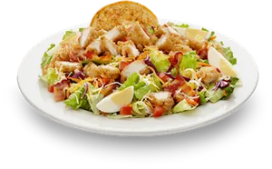 Crispy Chicken Salad Dish PNG Image