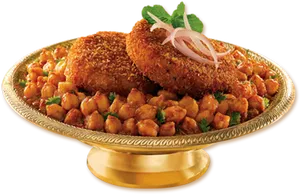 Crispy Cutlets Chickpeas Dish PNG Image