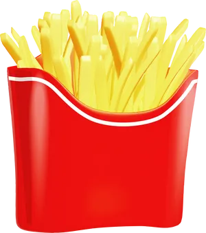 Crispy French Fries Cartoon PNG Image