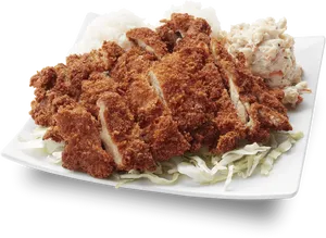 Crispy Fried Chicken Plate PNG Image