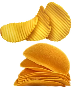 Crispy Potato Chips Stacked PNG Image