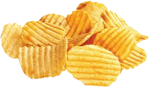 Crispy Ridged Potato Chips PNG Image