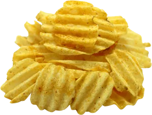 Crispy Ridged Potato Chips PNG Image