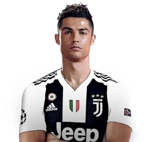 Cristiano Ronaldo Juventus Portrait PNG Image