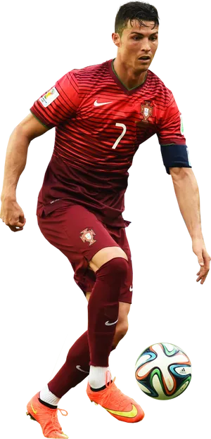 Cristiano Ronaldo Portugal Action Shot PNG Image