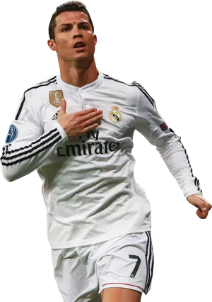 Cristiano Ronaldo Real Madrid Action Shot PNG Image