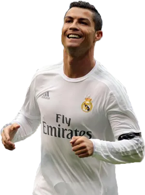 Cristiano Ronaldo Real Madrid White Kit PNG Image