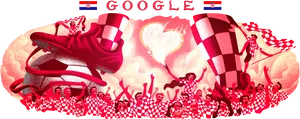 Croatian Football Celebration Google Doodle PNG Image