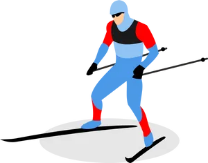 Cross Country Skiing Illustration.png PNG Image