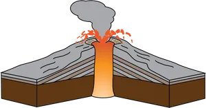 Cross Sectionof Erupting Volcano Illustration PNG Image