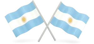 Crossed Argentina Flags Illustration PNG Image