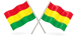 Crossed Bolivian Flags PNG Image