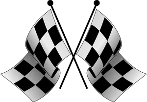 Crossed Checkered Flags Racing Finish Line PNG Image