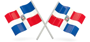 Crossed Dominican Republic Flags PNG Image