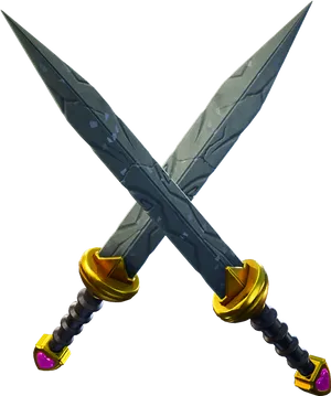 Crossed Fantasy Daggers PNG Image