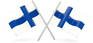 Crossed Finnish Flags PNG Image