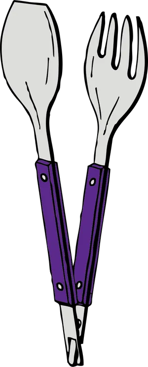 Crossed Forkand Spoon Illustration PNG Image