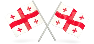 Crossed Georgian Flags PNG Image