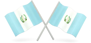 Crossed Guatemalan Flags PNG Image