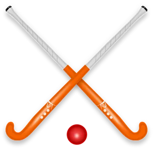 Crossed Hockey Sticksand Ball Icon PNG Image