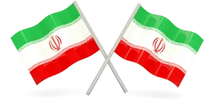 Crossed Iranian Flags Illustration PNG Image