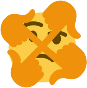 Crossed Out Face Emoji PNG Image