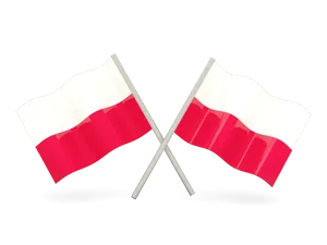 Crossed Polish Flags Illustration PNG Image