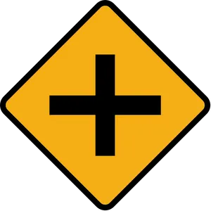 Crossroad Sign Warning PNG Image