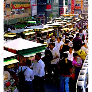 Crowded City Street Png 06252024 PNG Image