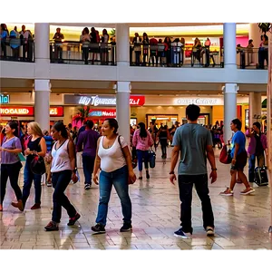 Crowded Mall Scene Png Kxp PNG Image