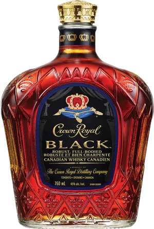 Crown Royal Black Canadian Whisky Bottle PNG Image