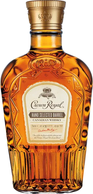 Crown Royal Hand Selected Barrel Whisky Bottle PNG Image