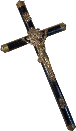 Crucifixion Scene Wooden Cross PNG Image