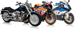 Cruiserand Sport Motorcycles Showcase PNG Image