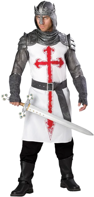 Crusader Knight Costume PNG Image